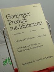 Ordnung der Predigttexte, Dritte Reihe, 16. Sonntag nach Trinitatis bis letzter Sonntag des Kirchenjahres, Heft 4, 1975