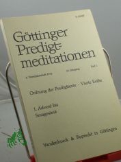 Ordnung der Predigttexte, Vierte Reihe, 1. Advent bis Sexagesim, Heft 1, 1975