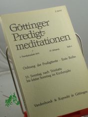 Ordnung der Predigttexte, Erste Reihe, 13. Sonntag nach Trinitatis bis letzter Sonntag im Kirchenjahr, Heft 3, 1973