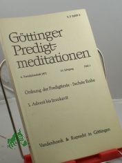 Ordnung der Predigttexte, Sechste Reihe,  1. Advent bis Invokavit, Heft 1, 1971