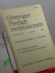 Ordnung der Predigttexte, 15. Sonntag nach Trinitatis bis letzter Sonntag des Kirchenjahres, Heft 1, 1975