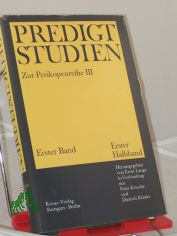 Predigtstudien fr das Kirchenjahr 1968/1969, Zur Perikopenreihe III - Erster Halbband - Erster Band,