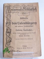 Historia von den Lalenbrgern und anderes Volkstmliches / Ludwig Aurbacher. Mit d. eingedr. Titel-Bildn. Ludwig Aurbachers. Aus d. Nachla verm. u. mit e. Vorw. hrsg. von Joseph Sarreiter