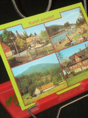 Kurort JONSDORF, Kreis Zittau, Teilansicht, Gebirgsbad, Blick zur Jugendherberge 