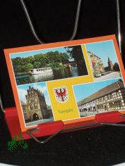 TEMPLIN, staatlich anerkannter Erholungsort, Ortsteil Fhrkrug, Eisenbahnbrcke, Blick zum Pulverturm, Mhlentor, Berliner Strae