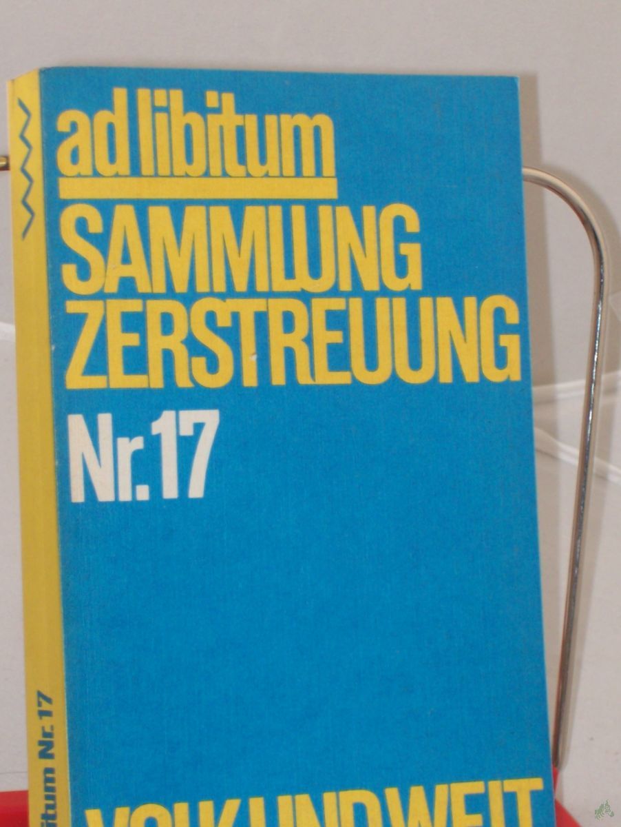 Artikelbild 1 des Artikels “ad libitum. Sammlung Zerstreuung Nr. 17 “