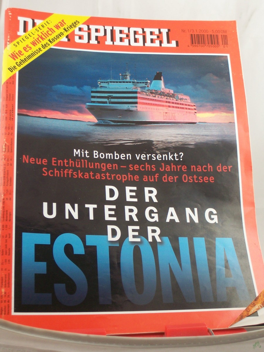 Artikelbild 1 des Artikels “1/2000, Der Untergang der Estonia - Mit Bomben versenkt? Neue Enthüllungen - sechs Jahre nach der Schiffskatastrophe auf der Ostsee “