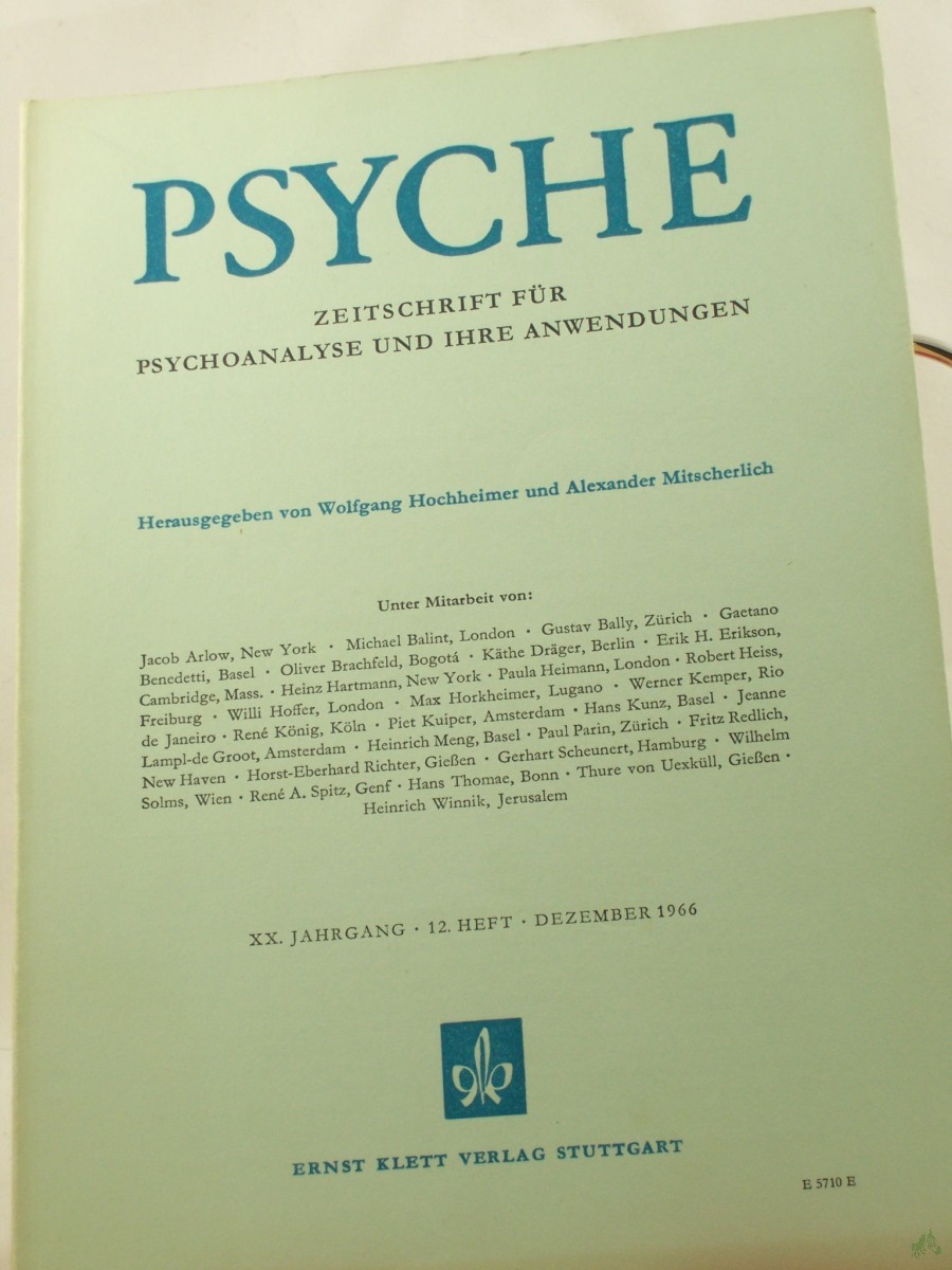 Artikelbild 1 des Artikels “XX/12, 1966, Zur Psychodynamik der sogenannten iatrogenen Neurose “