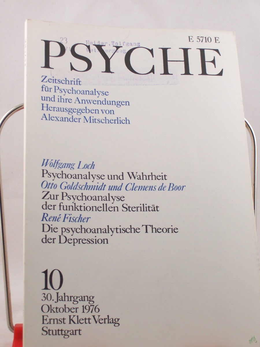 Product image 1 of the product “10/30, 1976, René Fischer Die klassische und ichpsychologische Theorie der Depression ”