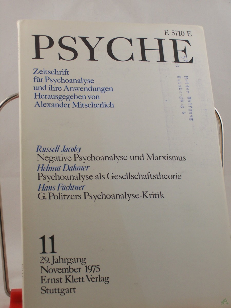 Product image 1 of the product “11/29, 1975, Helmut Dahmer Psychoanalyse als Gesellschaftstheorie ”