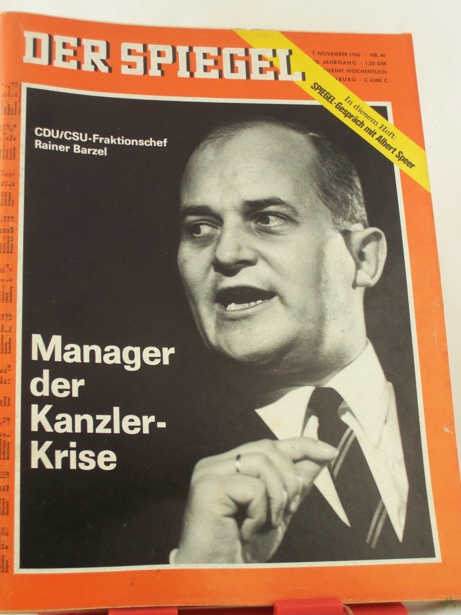 Artikelbild 1 des Artikels “46/1966, Manager der Kanzler Krise, Rainer Barzel “