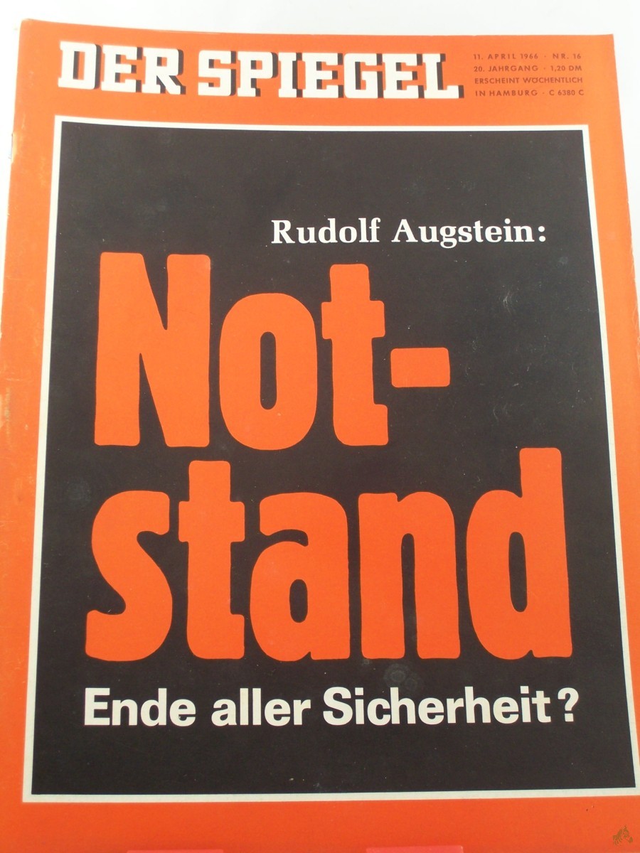 Artikelbild 1 des Artikels “16/1966, Rudolf Augstein: Notstand “