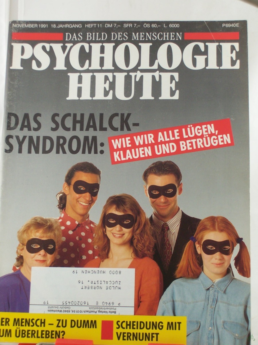 Artikelbild 1 des Artikels “11/1991, Das Schalcksyndrom, wie wir alle lügen klauen und betrügen “