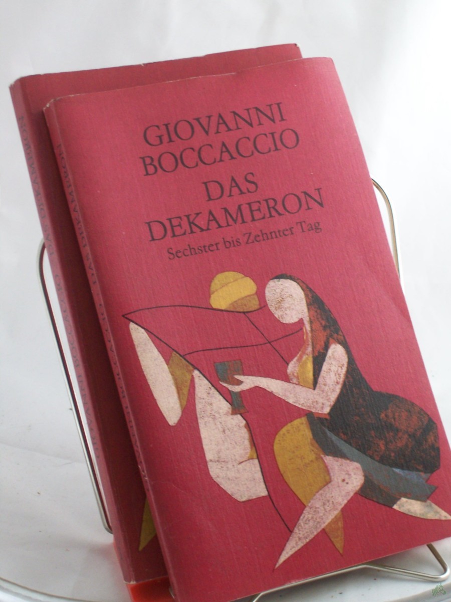 Artikelbild 1 des Artikels “Das Dekameron / Giovanni Boccaccio. 2 Bände, [Aus d. Ital. übers. von Ruth Macchi. Nachdichtung d. Verse d. ersten 3 Tage von August Wilhelm Schlegel, d. Verse d. folgenden Tage von Karl Witte] “