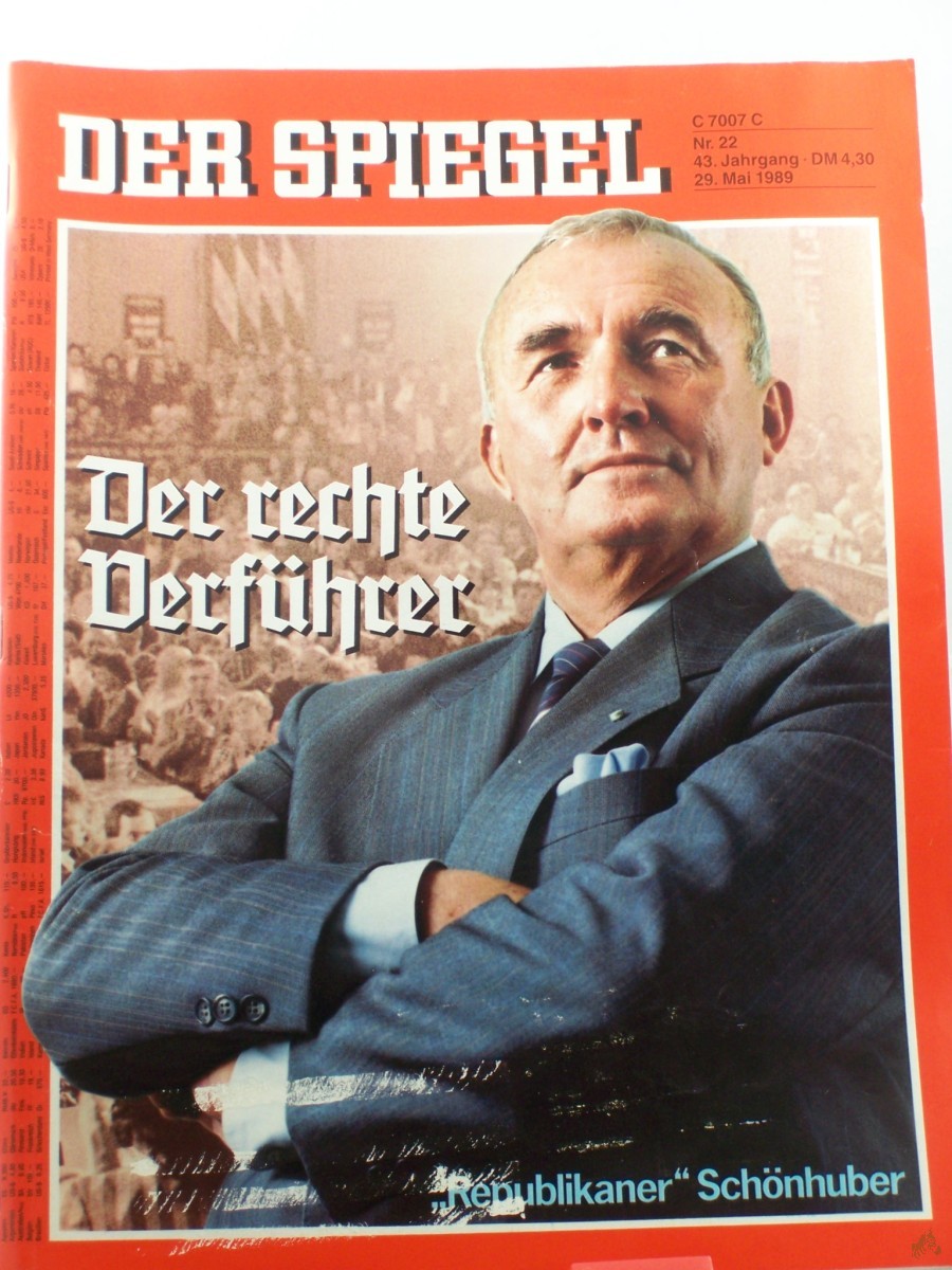 Artikelbild 1 des Artikels “22/1989, 29. Mai, Der rechte Verführer, Republikaner Schönhuber “