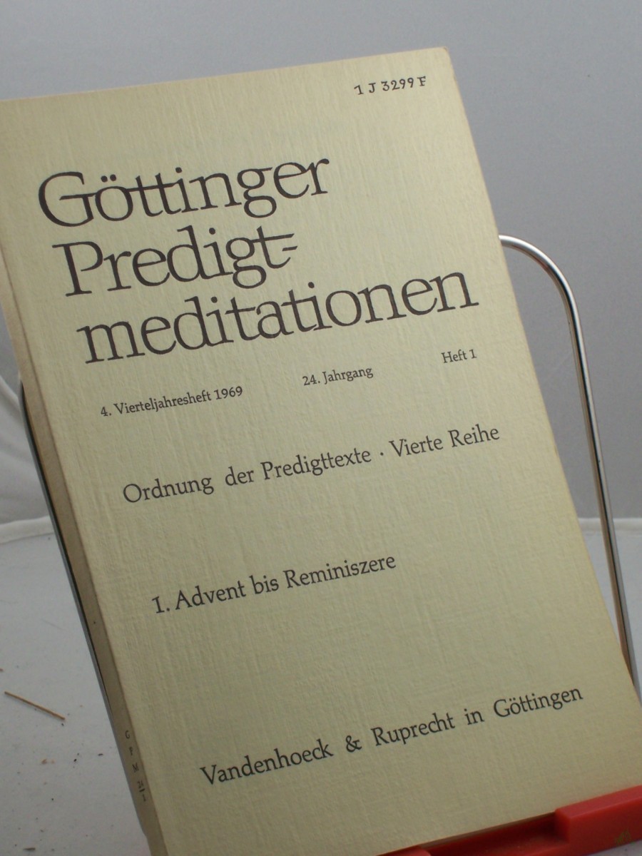 Product image 1 of the product “Ordnung der Predigttexte, Vierte Reihe, 1. Advent bis Reminiszere, Heft 1, 1969 ”