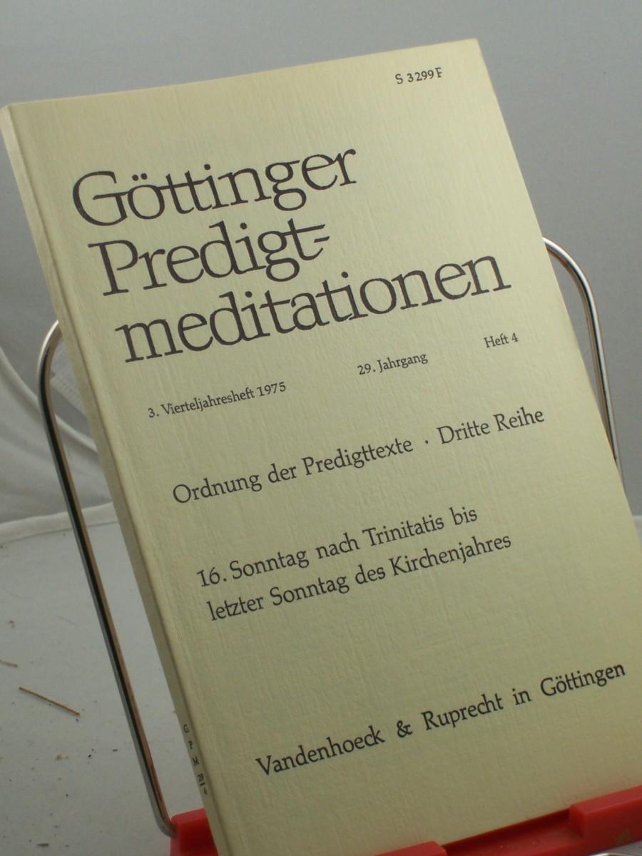 Product image 1 of the product “Ordnung der Predigttexte, Dritte Reihe, 16. Sonntag nach Trinitatis bis letzter Sonntag des Kirchenjahres, Heft 4, 1975 ”