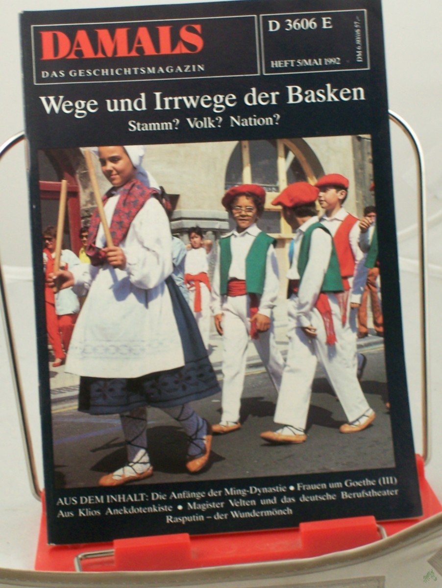 Product image 1 of the product “5/1992, Wege und Irrwege der Basken, Stamm? Volk? Nation? ”
