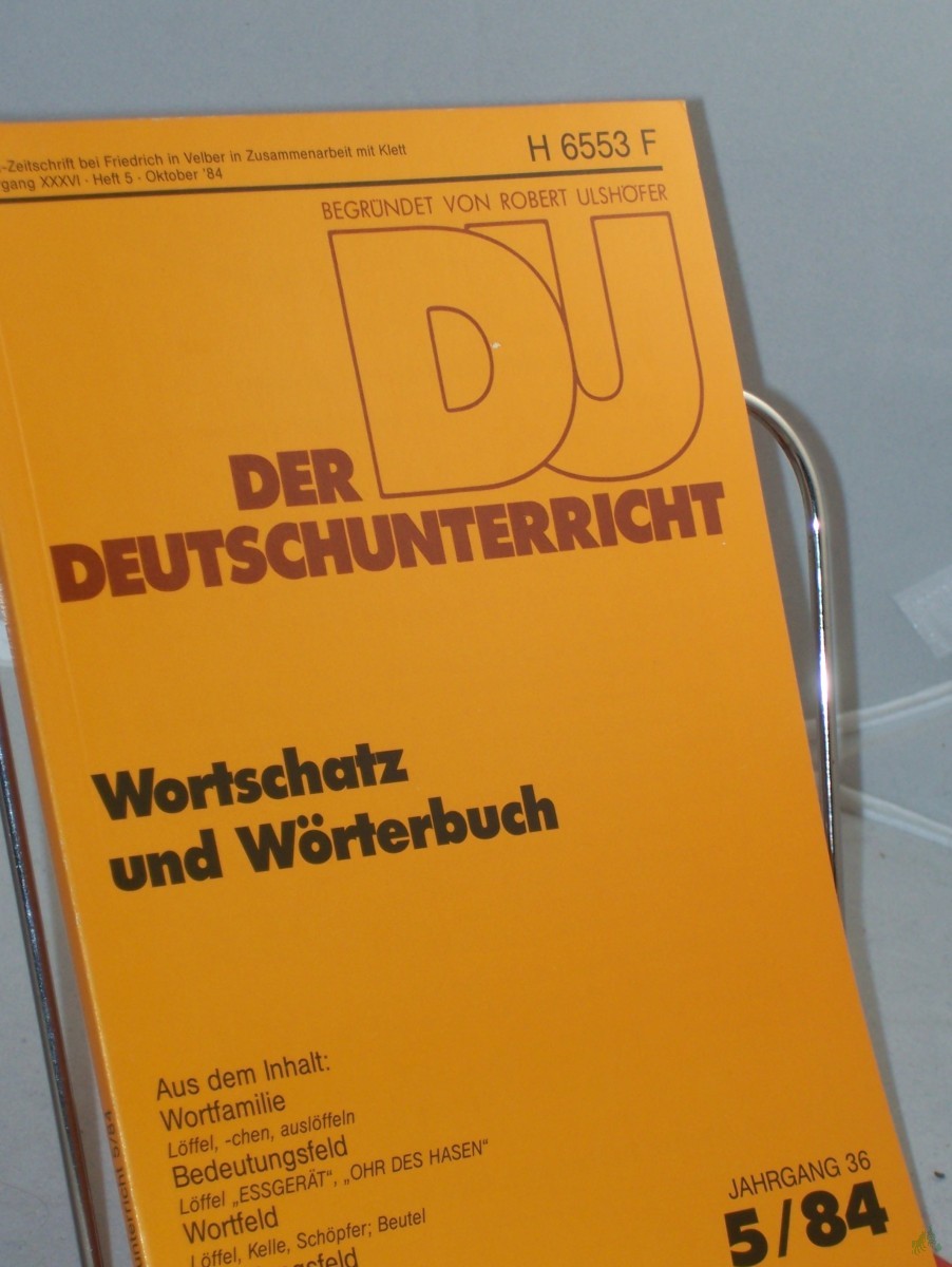 Artikelbild 1 des Artikels “5/1984, Wortschatz und Wörterbuch “