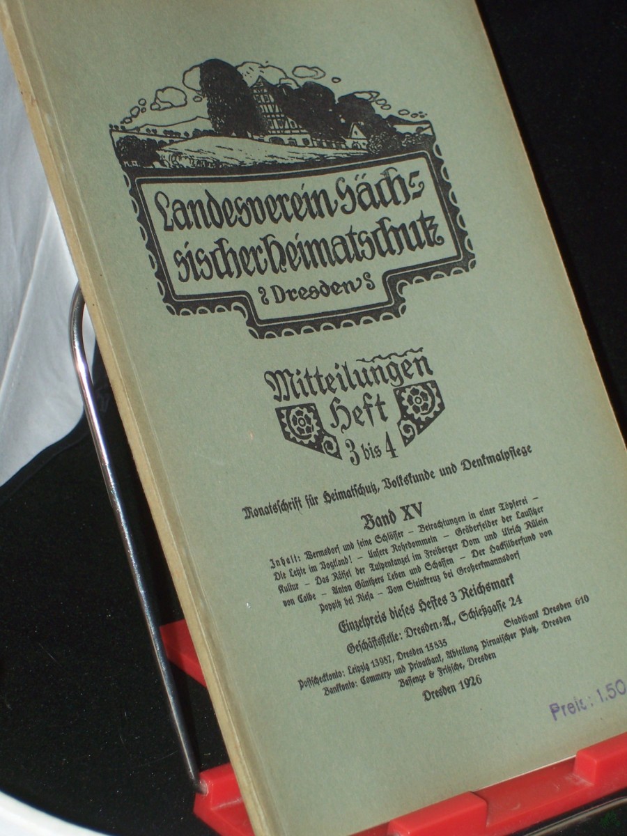 Product image 1 of the product “Mitteilungen Heft 3-4; 1926 ”