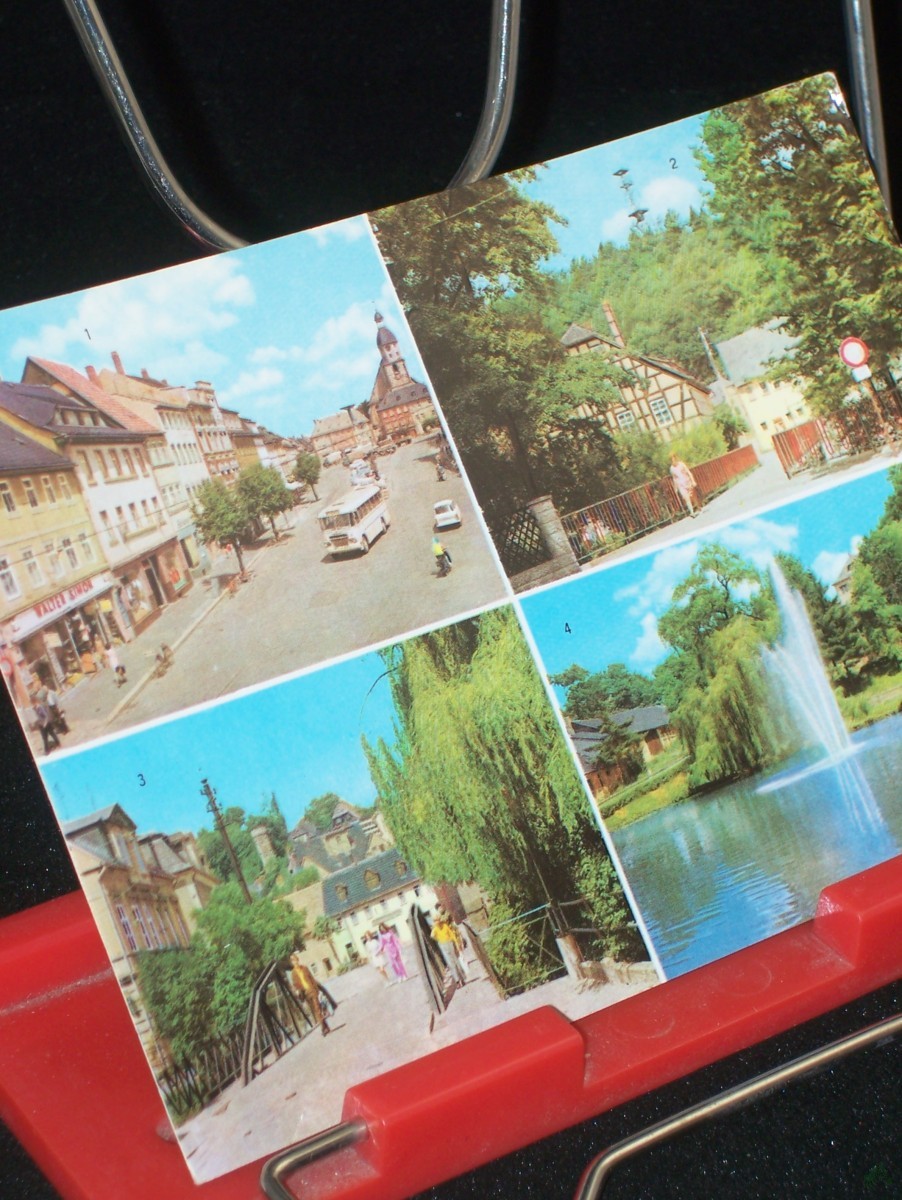 Product image 1 of the product “Schmölln (Bezirk Leipzig), Marktplatz, Blick zum Aussichtsturm, Blick zum Brückenplatz, Am Brauereiteich ”