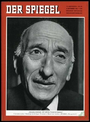 Artikelbild 1 des Artikels “36/1958, Gaullismus ist kein Faschismus, Französischer Nobelpreisträger Francois Mauriac im Gespräch “