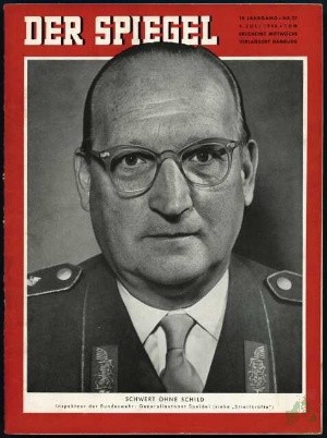 Artikelbild 1 des Artikels “27/1956, Schwert ohne Schild, Inspekteur der Bundeswehr, Generalleutnant Speidel “