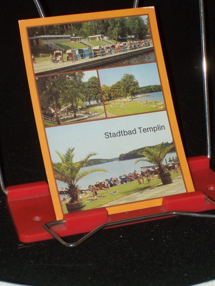 Artikelbild 1 des Artikels “Stadtbad Templin, Stadtbad Teilansicht, HO Kiosk, Liegewiese, Blick von der Terasse “