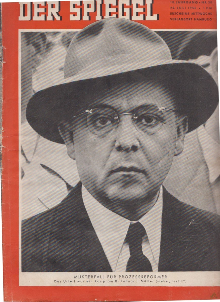Artikelbild 1 des Artikels “30/ 1956, Musterfall für Prozessreformer, Das Urteil war ein Kompromiß, Zahnarzt Müller “