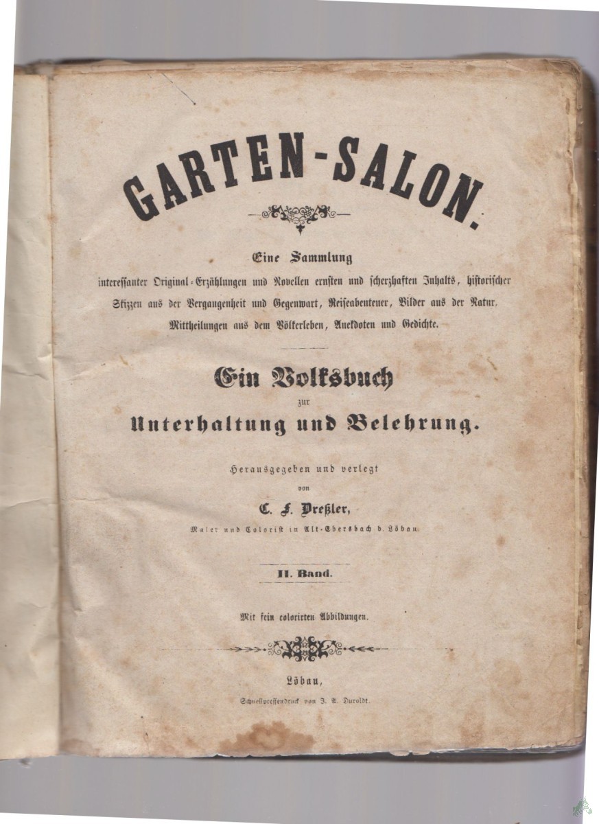Artikelbild 1 des Artikels “Gartensalon, eine Sammlung interessanter original Erzählungen und Novellen “