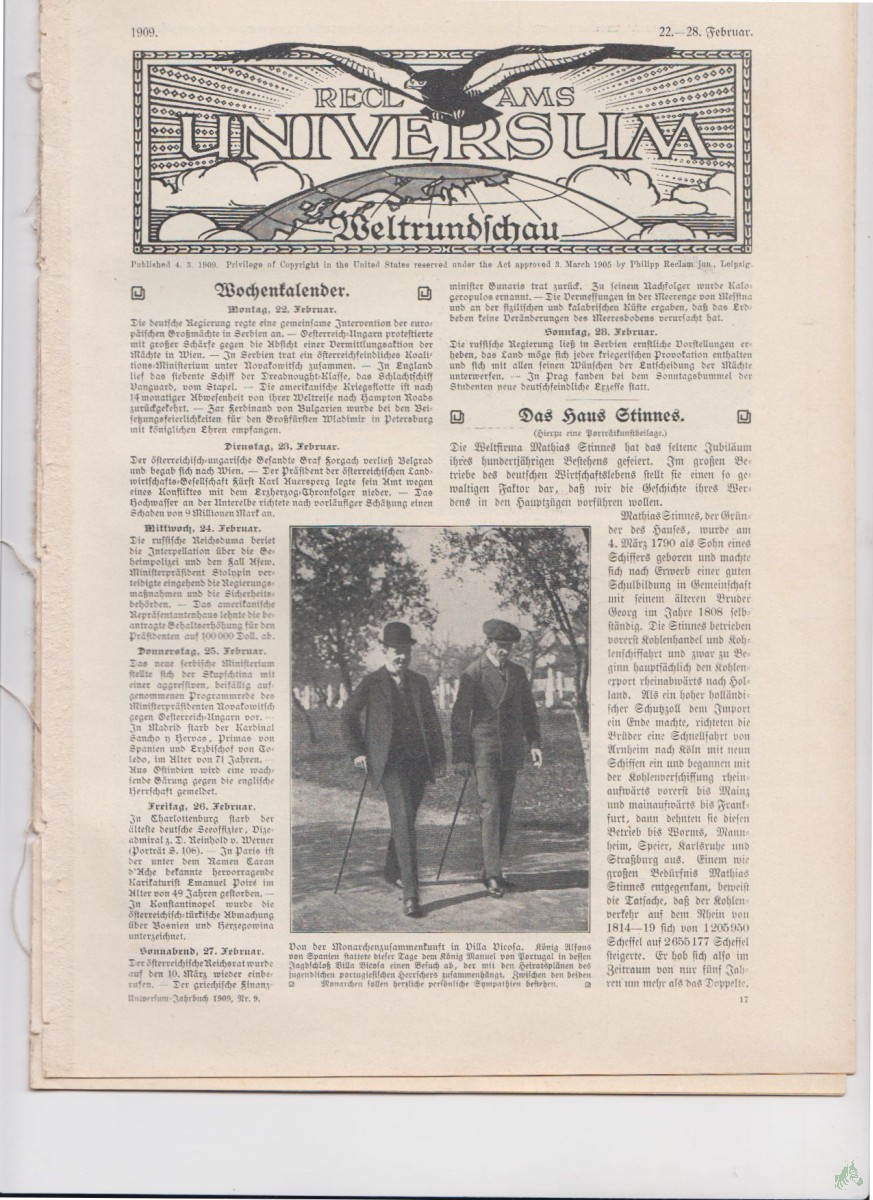Artikelbild 1 des Artikels “22-28 Februar, 1909 “