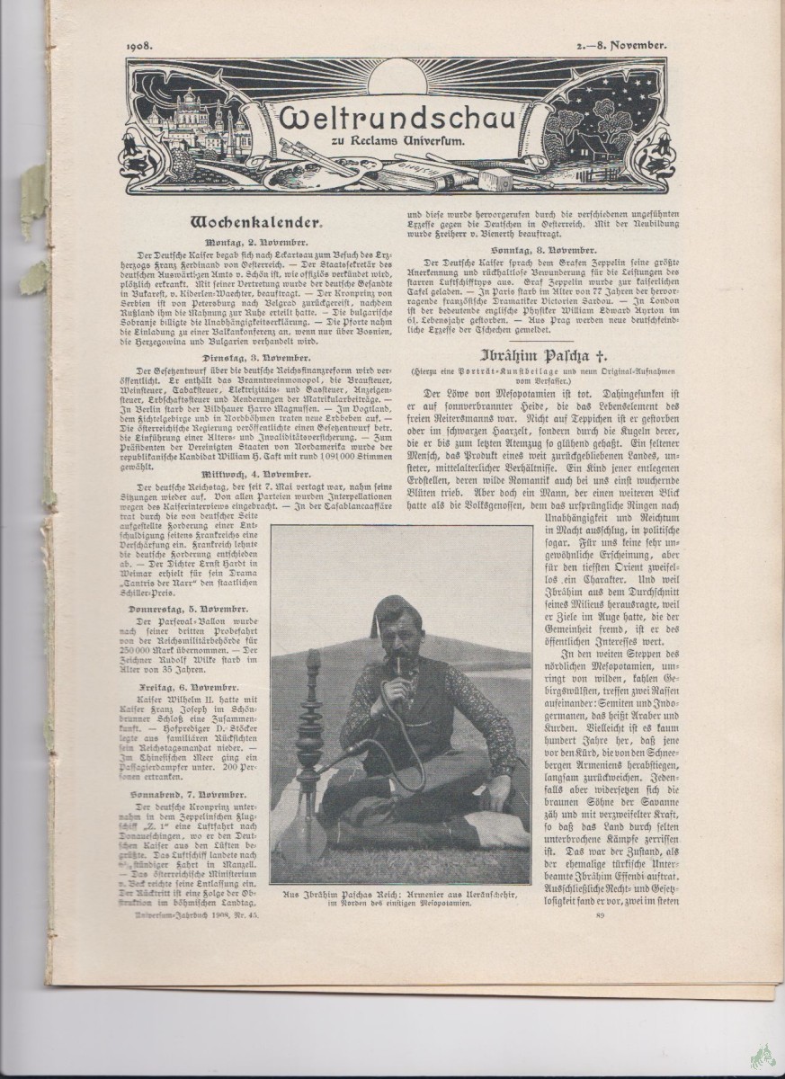 Artikelbild 1 des Artikels “2-8 November 1908 “