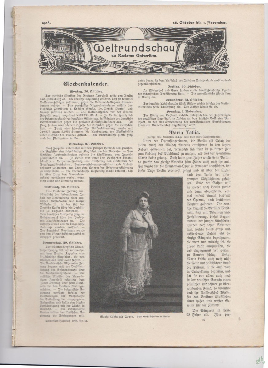 Product image 1 of the product “26-1 November 1908 ”