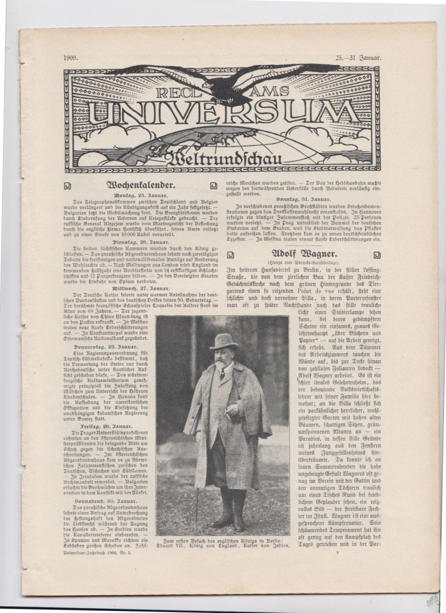Product image 1 of the product “25-31 Januar 1909 ”