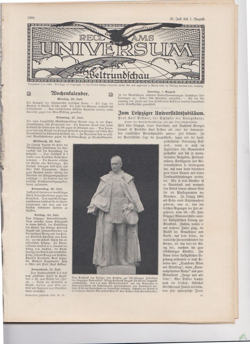 Product image 1 of the product “26-1 August 1909 ”