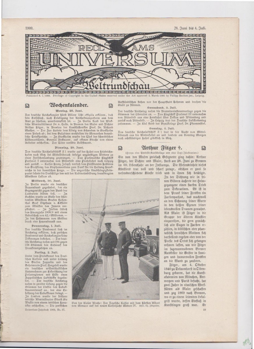 Artikelbild 1 des Artikels “28-4 Juli 1909 “