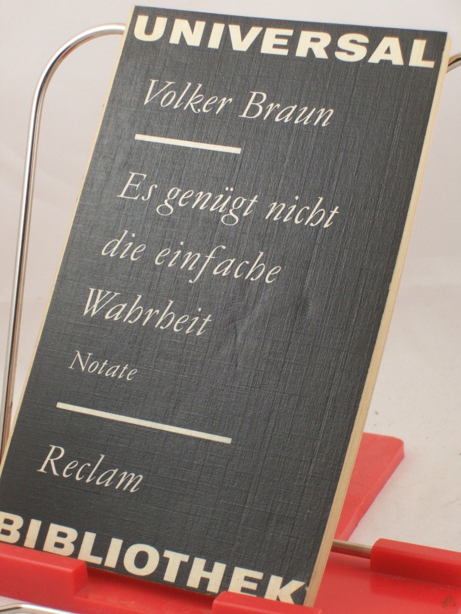 Artikelbild 1 des Artikels “Es genügt nicht die einfache Wahrheit : Notate / Volker Braun “