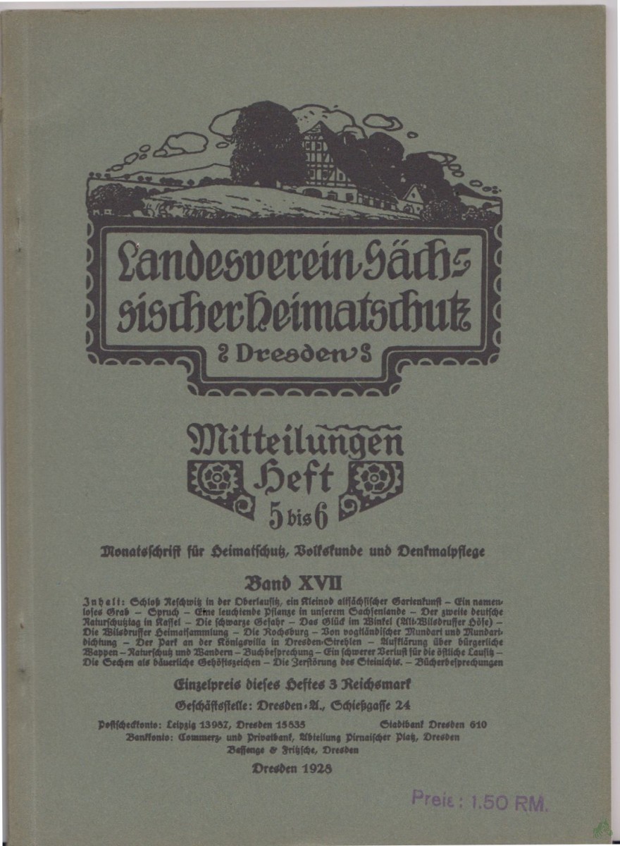 Artikelbild 1 des Artikels “Mitteilungen Heft 5 bis 6, Band XVII, 1928 “