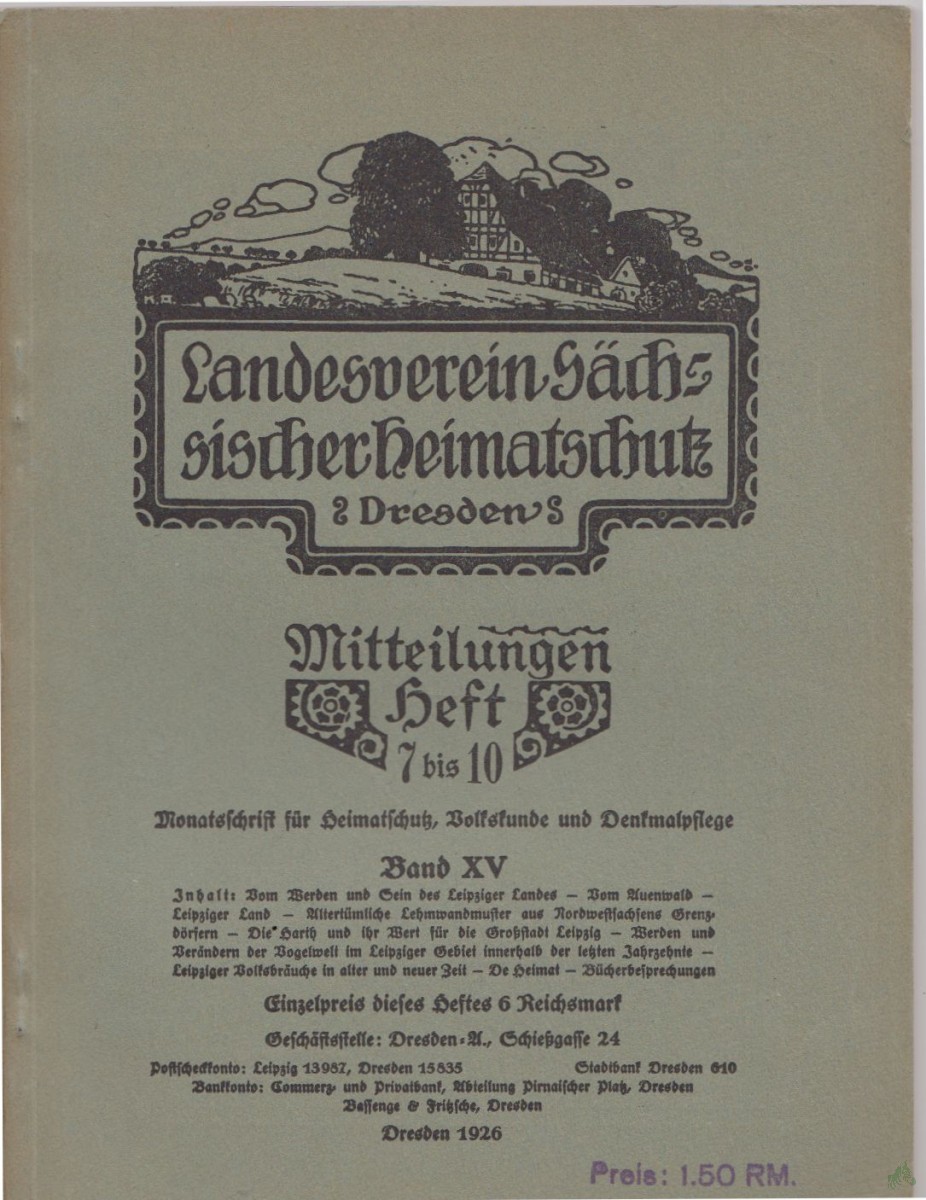 Artikelbild 1 des Artikels “Mitteilungen Heft 7/10, Band XV, 1926 “