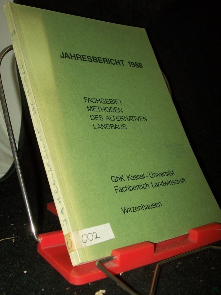 Artikelbild 1 des Artikels “Jahresbericht 1988, Fachbereich Landwirtschaft. Fachgebiet: Methoden des alternativen Landbaus “