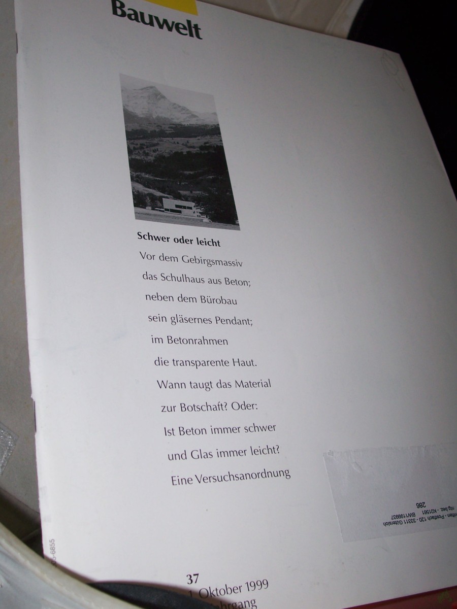 Artikelbild 1 des Artikels “37/1999 Schwer oder leicht “