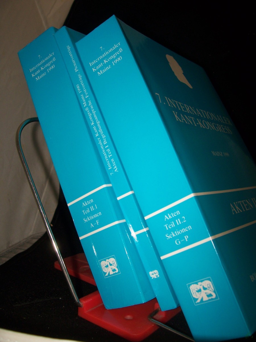 Artikelbild 1 des Artikels “International Kant Congress (7 : 1990 : Mainz): Akten des Siebenten Internationalen Kant-Kongresses Teil: Bd. 1., Begrüssungsansprache, Festvorträge, Plenarvorträge “