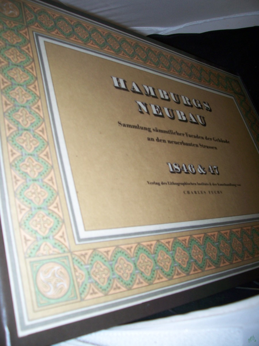 Artikelbild 1 des Artikels “Hamburgs Neubau : Sammlung sämmtl. Façaden d. Gebäude an d. neubebauten Strassen, für Architecten, Bauhandwerker etc., so wie für alle welche sich für d. Wiederaufbau Hamburg's u.d. herrschenden Geschmack in d. verschiedenen Baustylen inter “