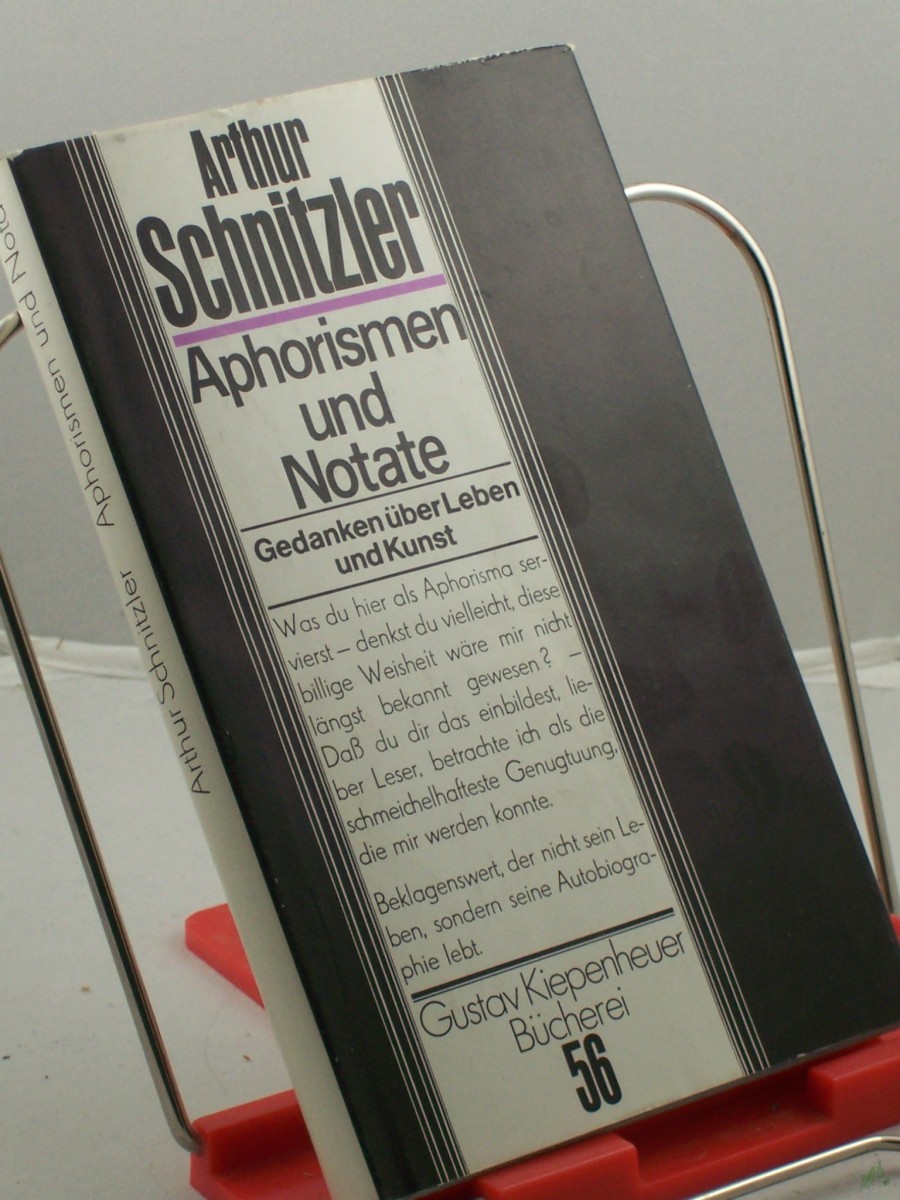 Artikelbild 1 des Artikels “Aphorismen und Notate : Gedanken über Leben u. Kunst / Arthur Schnitzler. Hrsg. von Manfred Diersch “