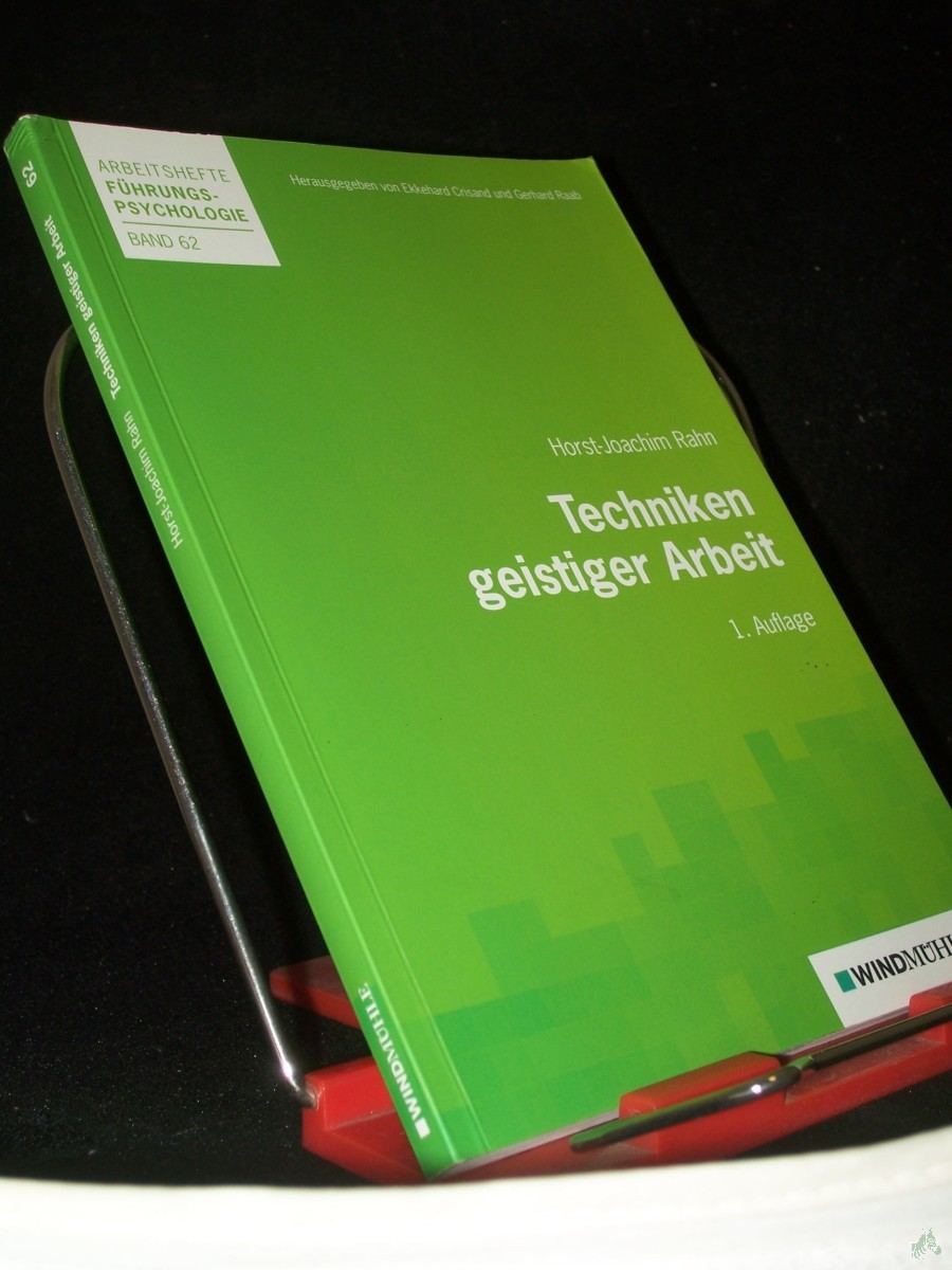Artikelbild 1 des Artikels “Techniken geistiger Arbeit / Horst-Joachim Rahn “