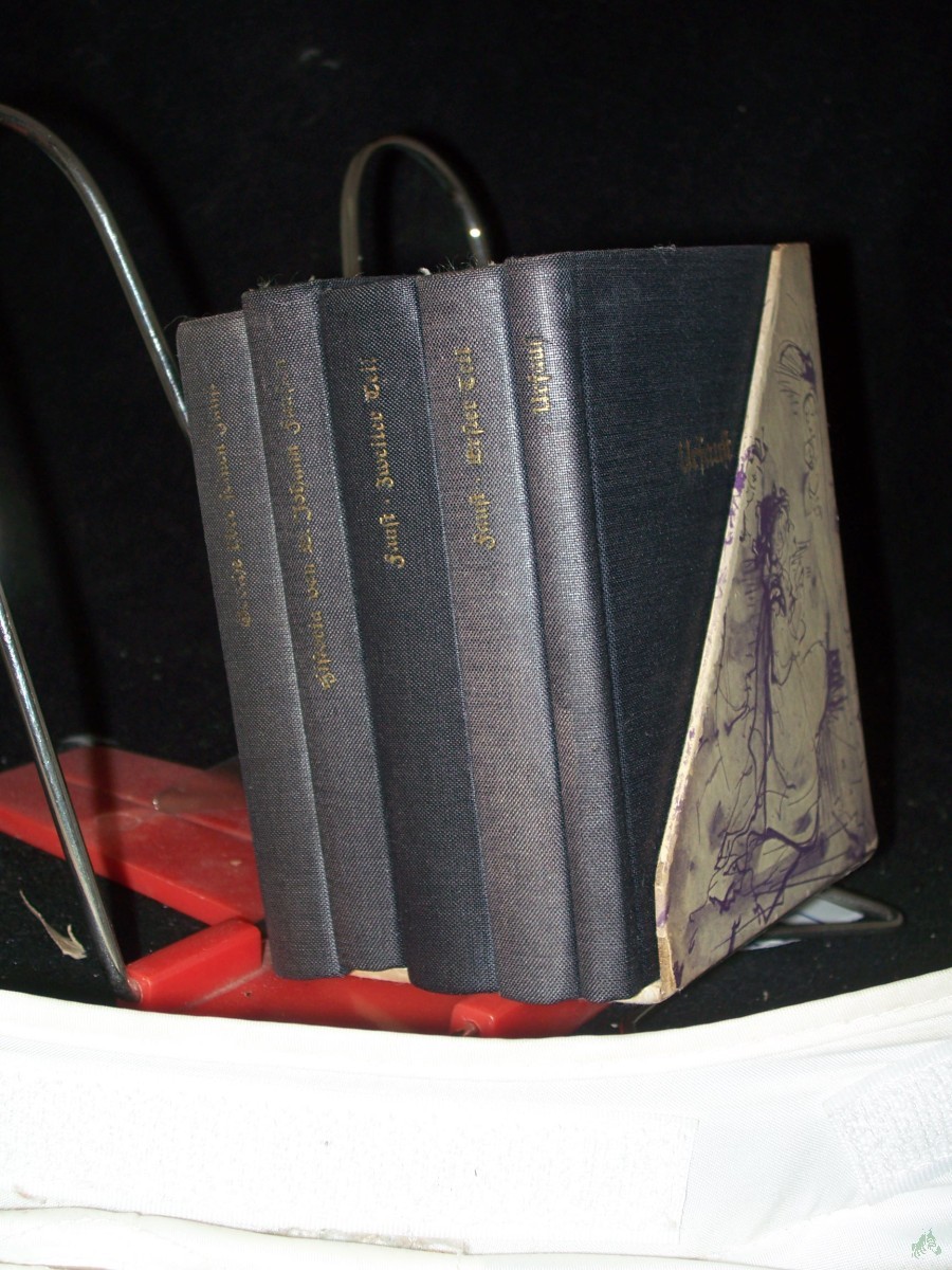 Artikelbild 1 des Artikels “Faust ( 5 Bände): 1. Band: Historia von D. Johann Fausten dem weitbeschreyten Zauberer und Schwarzkünstler. 2. Band: Goethe über seinen Faust. 3. Band: Goethes Faust in ursprünglicher Gestalt (Urfaust). 4. Band: Faust. Der Tragödie erster T “