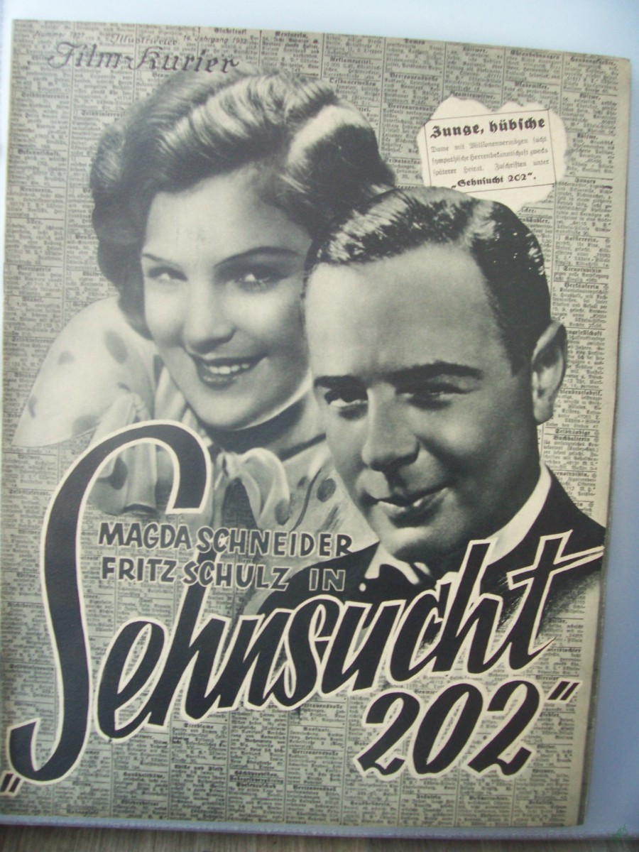 Artikelbild 1 des Artikels “Nummer 1827, 1932, Sehnsucht 202 mit Magda Schneider und Fritz Schulz “