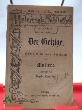 Artikelbild 1 des Artikels “Der Geizige / Moliere. Übers. von Wolf Graf Baudissin “
