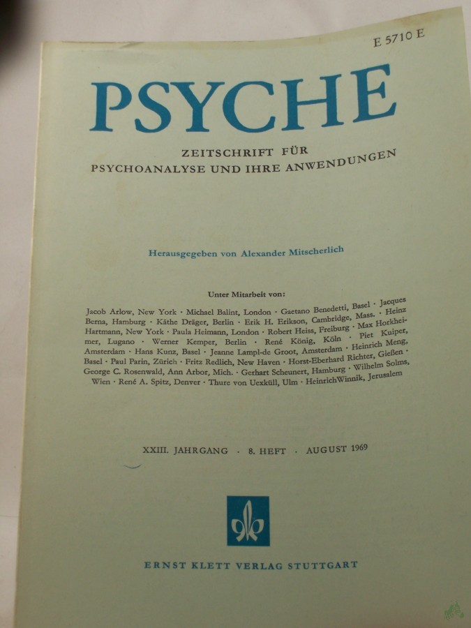 Artikelbild 1 des Artikels “XXIII/8, 1969, Dr. Itamar Yahalom Sinneswahrnehmung, Affekt und Bild in der Entwicklung der Symbolfunktion “