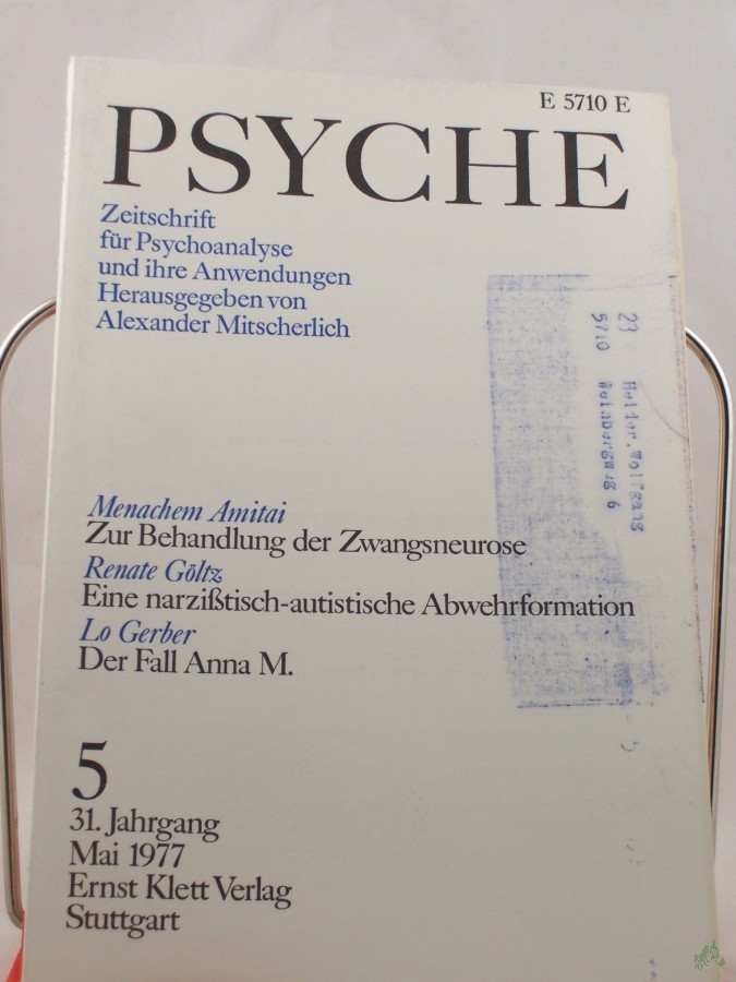 Artikelbild 1 des Artikels “5/31, 1977, Renate Göltz Eine Grundstörung in Gestalt einer narzißtisch-autistischen Abwehrformation “